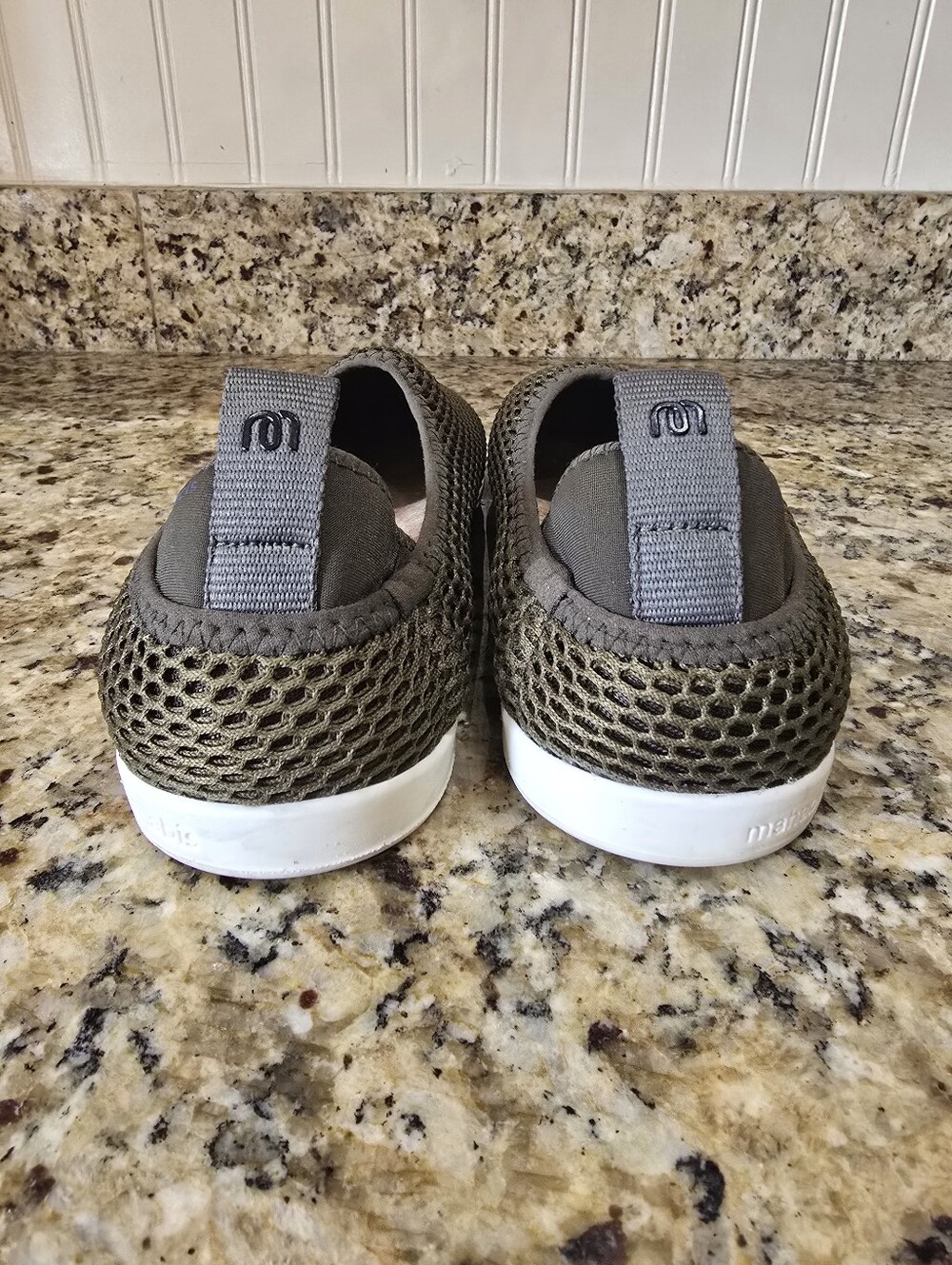 Mahabis Mesh Solar Slippers Slip On Flats Khaki Green Womens 7.5 Water - Picture 3 of 7